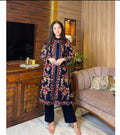 Front Full Heavy Embroidered Gown With Sleeveless Inner And Trouser 3Piece