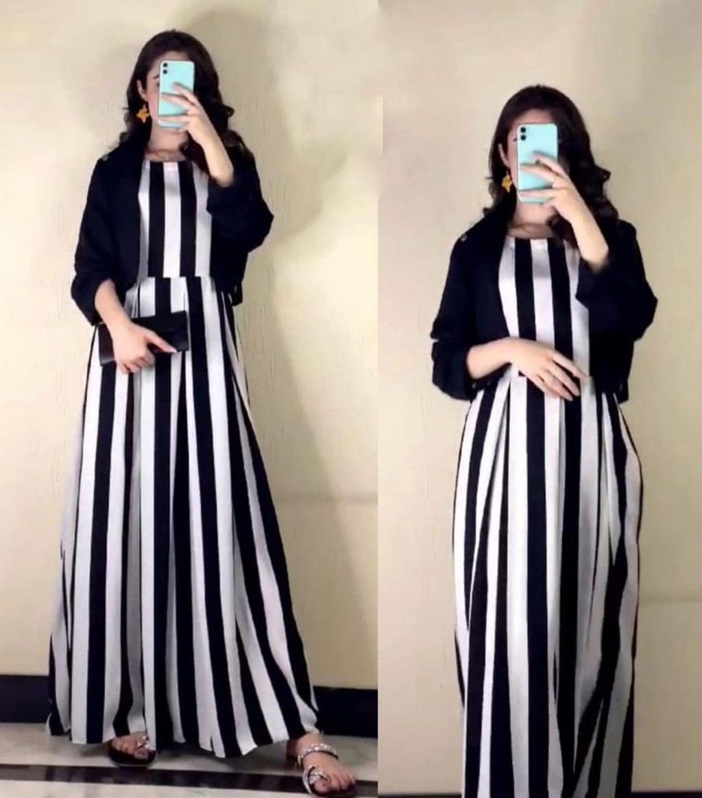 Winter Arrival Silk Zebra Printed Maxi With Cotton Seperate Koti